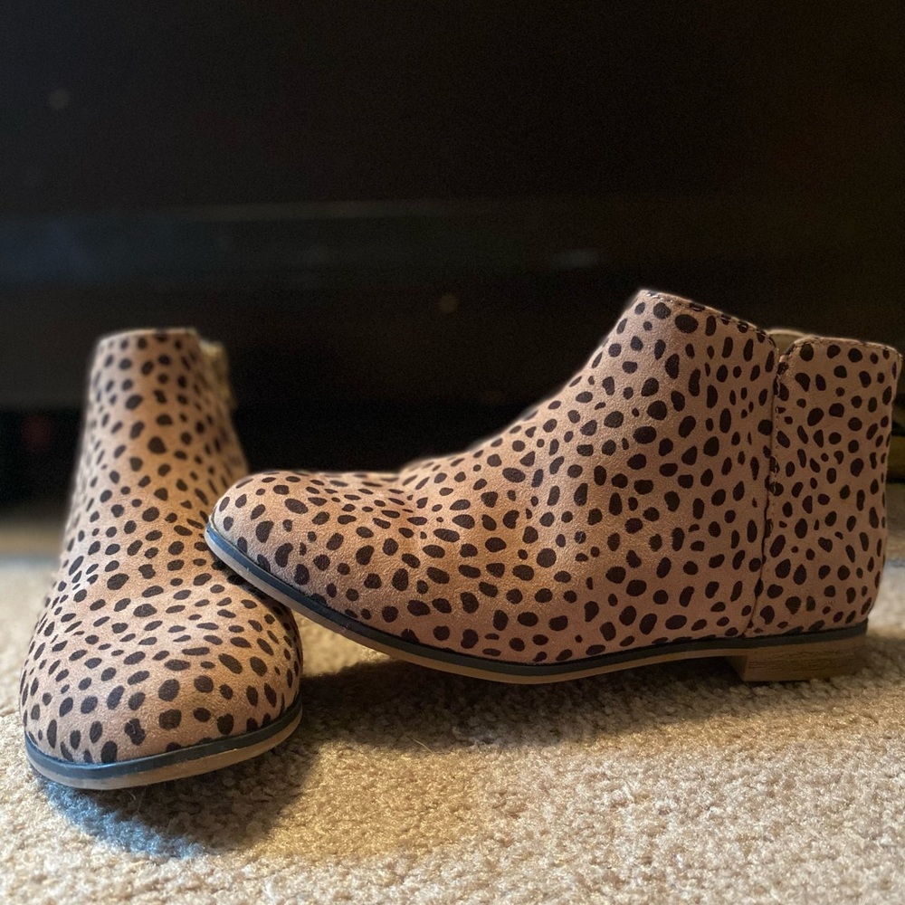 Leopard ankle boots
